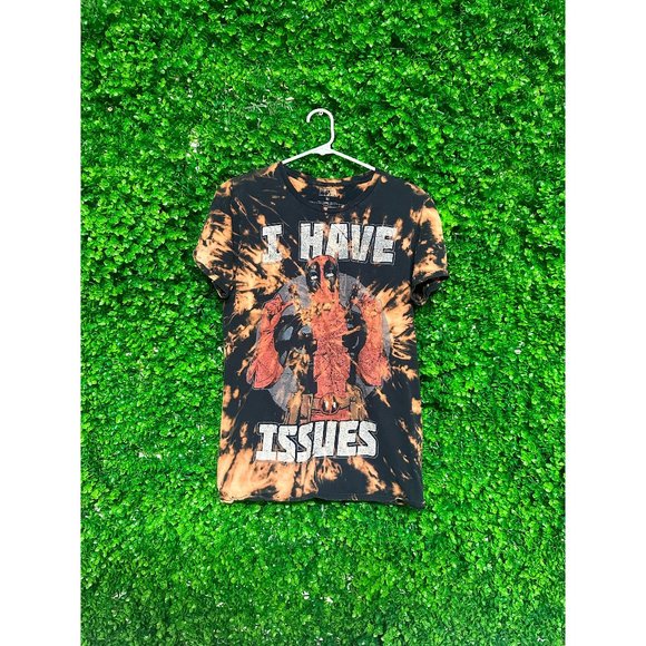 Vintage Acid Wash Deadpool "I Have Issues" T-shirt - Adult Mens Medium - N115 - Picture 1 of 2